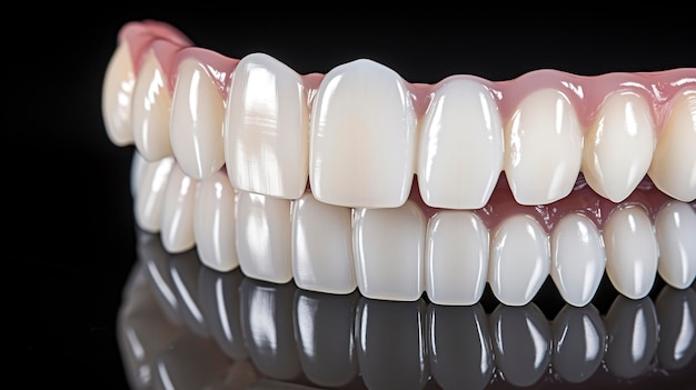 A Photo showcasing the precision and craftsmanship of dental ceramic veneers and laminates