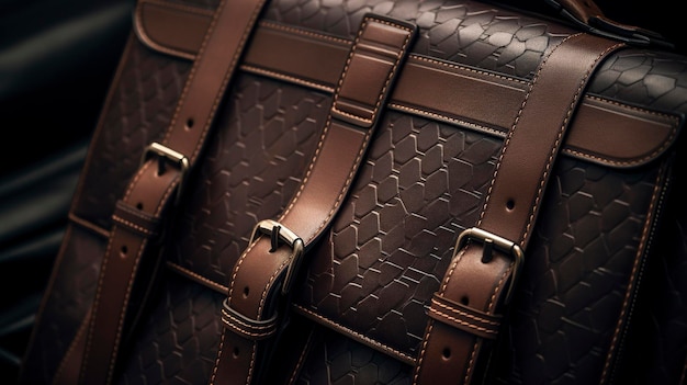 A Photo showcasing the textures and patterns of a laptop bag or briefcase