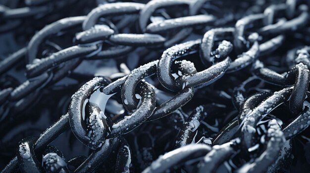 A Photo showcasing the textures and patterns of tyre chains or snow chains