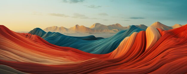 the photo shows colorful mountains in a desert in the style of textured fabrics