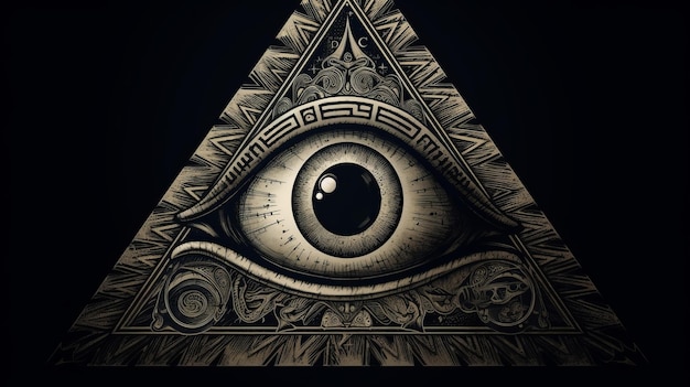 Photo Sign Illuminati freemasonry The masonic square AI Generated