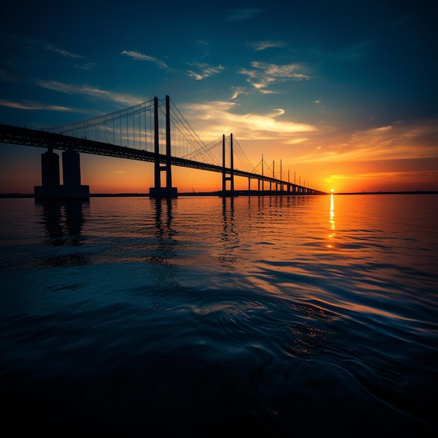 photo silhouette of the oresundsbron bridge over the water