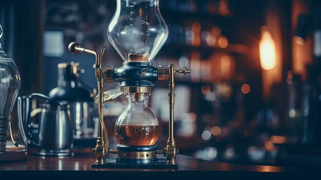 A photo of a siphon coffee maker creating a mesmerizing