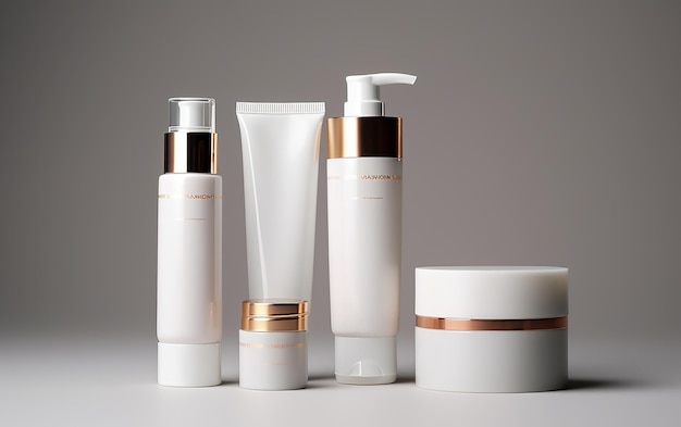 Photo of skin care hair care beauty products bottles mockup