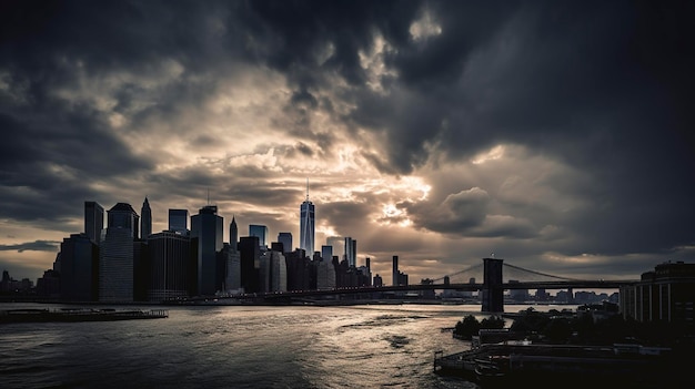 A Photo of Skyline with Dramatic Clouds