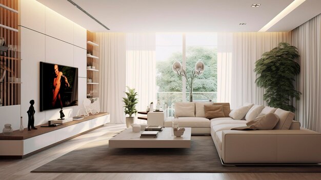 A Photo of Sleek and Minimalist Living Room Design