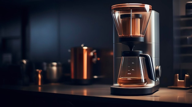 A photo of a sleek and modern coffee maker