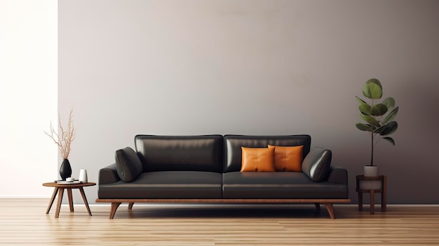 A photo of a sleek and modern sofa