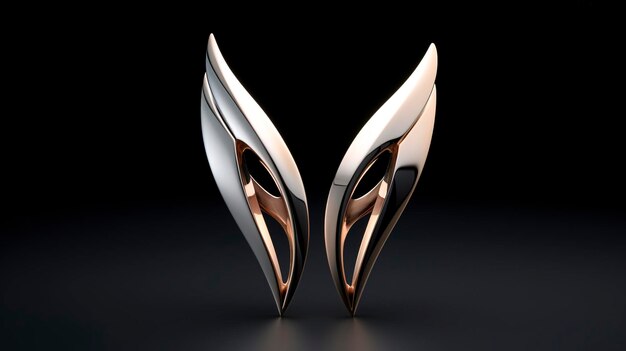 photo of a sleek and sculptural pair of modern earrings