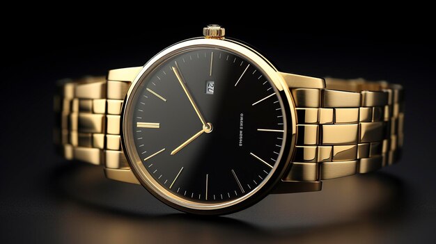 A photo of a sleek and stylish gold wristwatch