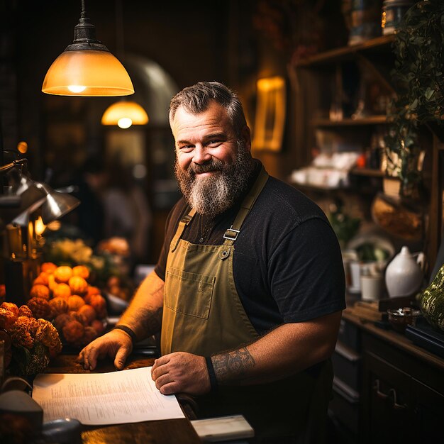 photo small business manager in his workshop Generated by AI