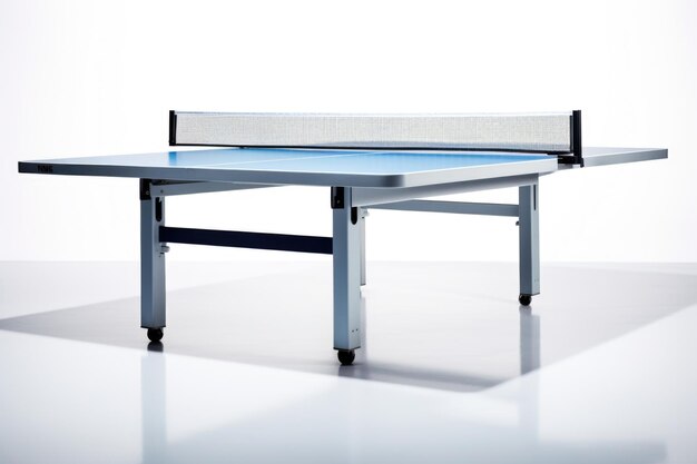 photo of a small tennis table on a white background
