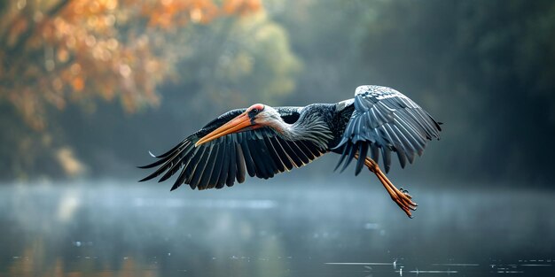 Photo photo of a smaller adjutant stork captured with excellent quality