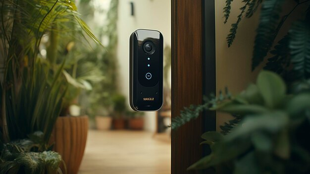 Photo a photo of a smart doorbell with a camera