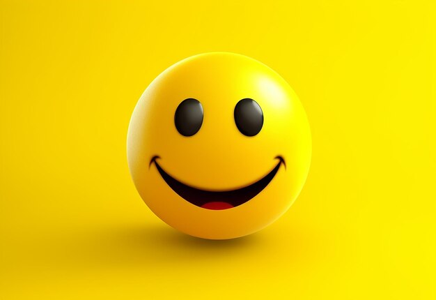 Photo of smiley face ball on yellow background