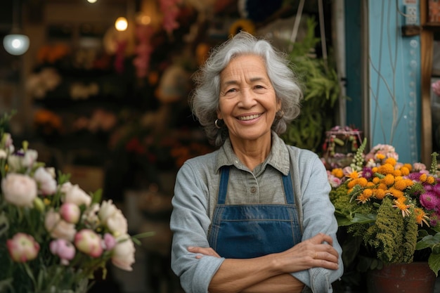 Photo of a smiling florist