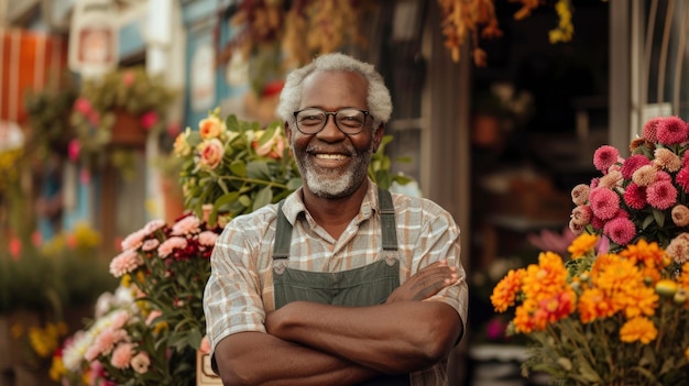 Photo of a smiling florist