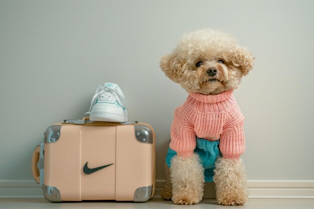 Photo photo of a smiling toypoodle dog