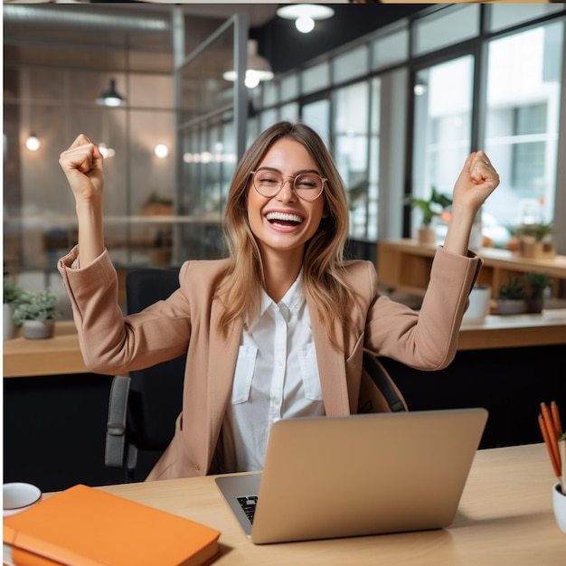 Photo photo smiling woman with dark long hair in white shirt working on tablet