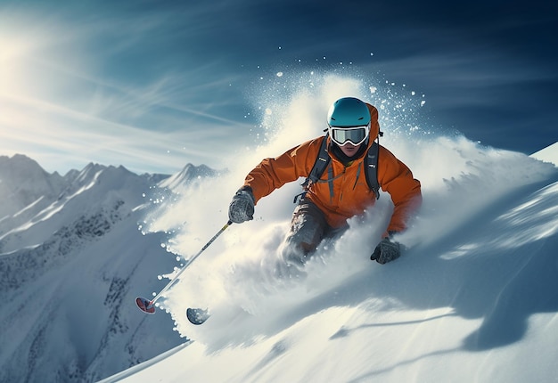 Photo of snowboarding on snow mountain