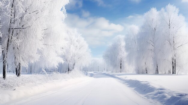 Photo snowy winter road