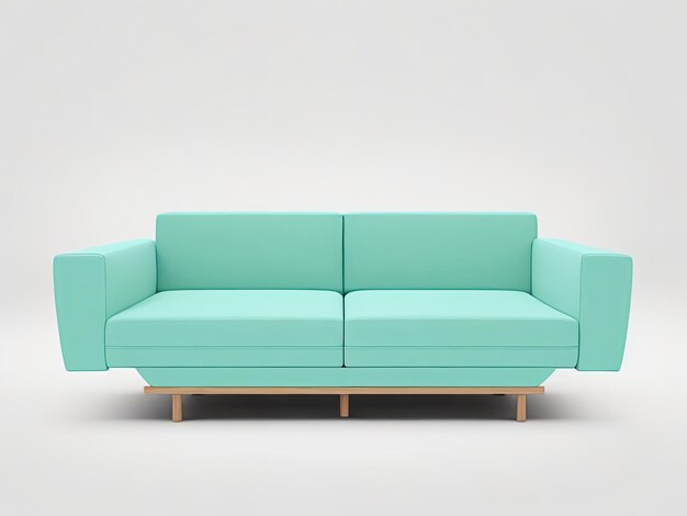 Photo Sofa Of A Turquoise Blue Generative AI