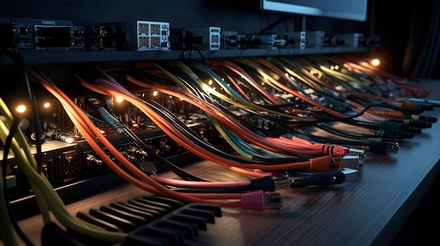 A photo of a software engineer's collection of cables and wires