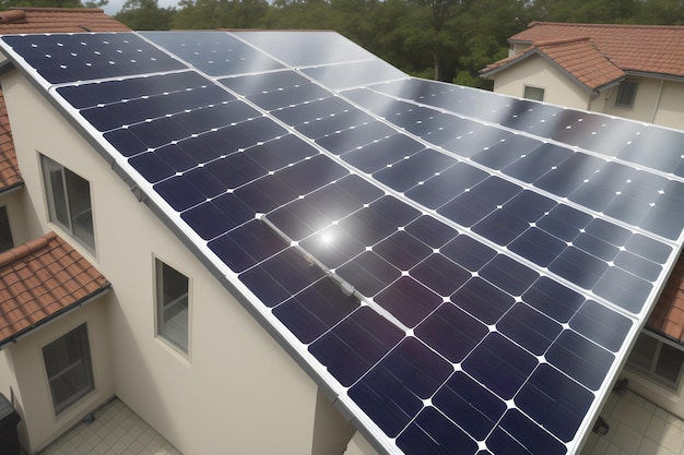 photo solar panels on the roof