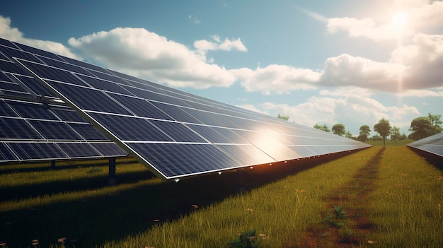 A photo of a solar water pump in an agricultural field