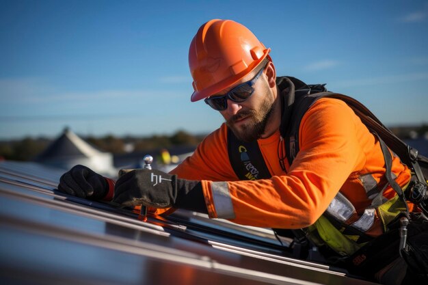 Photo a solar worker technician