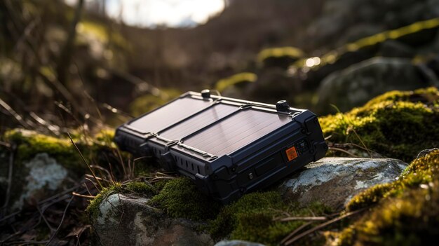 Photo a photo of a solarpowered portable charger