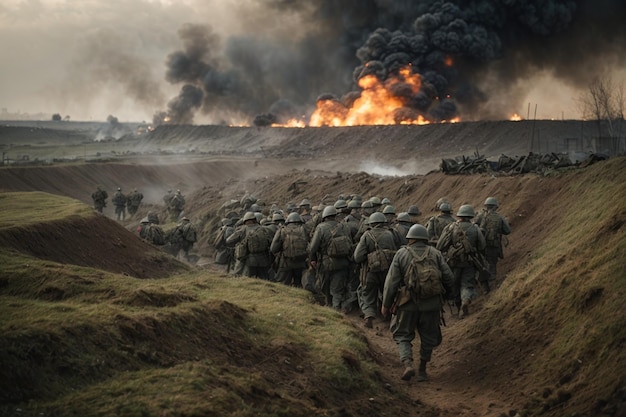 Фотографы солдат на поле битвы