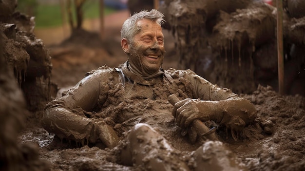 A photo of a spa client enjoying a mud bath