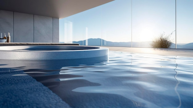 A photo of a spa pool with infinity edges