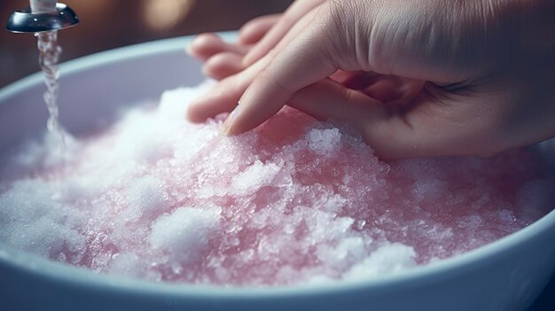 Photo a photo of a spa therapist applying a sugar scrub