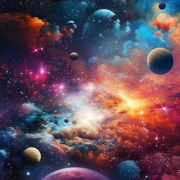 фото космический фон со звездной пылью и сияющими звездами реалистичный красочный космос с туманностью и Млечным путем