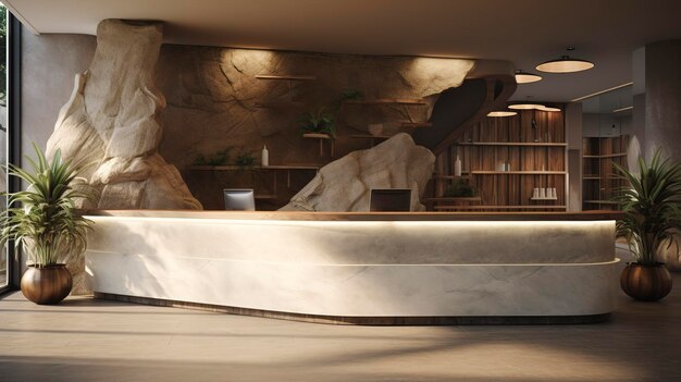 A photo of a spas stylish reception desk