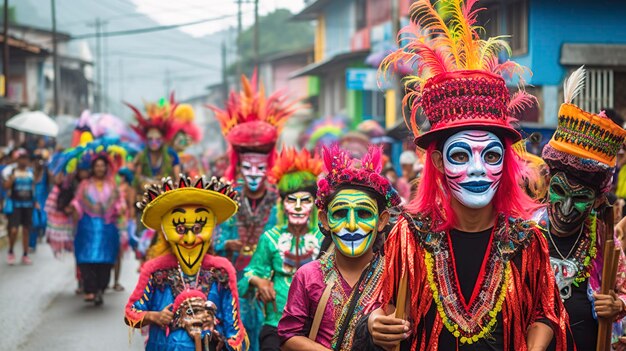 Фото живого местного праздника с красочными парадами