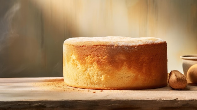 A photo of a sponge cake bakery backdrop