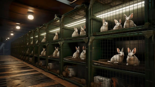 A photo of a spotless rabbit boarding facility