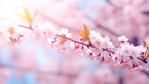 Photo spring background cherry blossoms beautiful natur