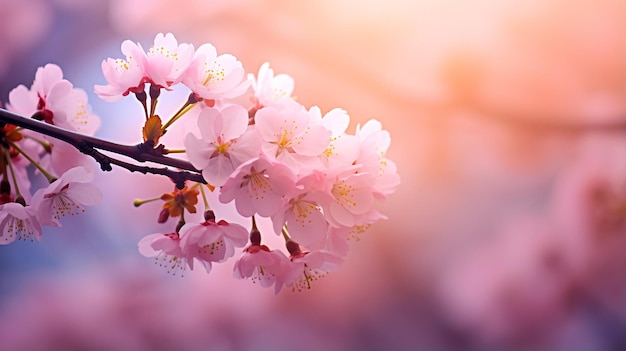 Photo spring background cherry blossoms beautiful