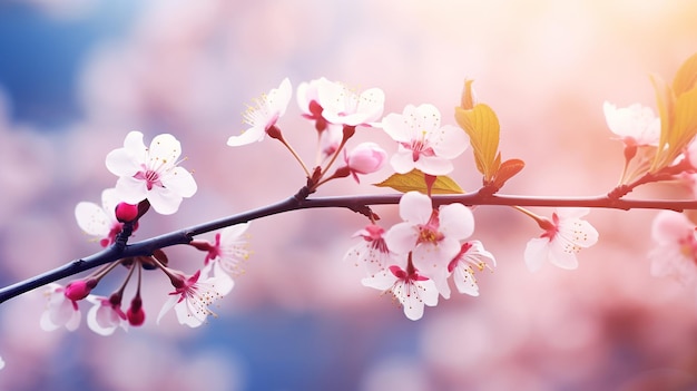 Photo spring background cherry blossoms beautiful