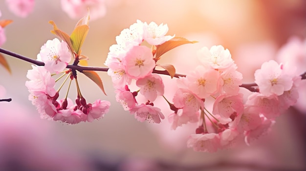 Photo spring background cherry blossoms beautiful