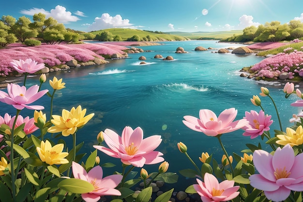 Photo spring flower sea illustration