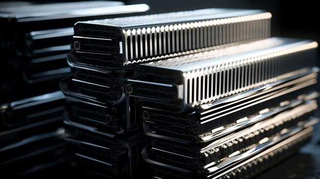 A photo of a stack of car radiators