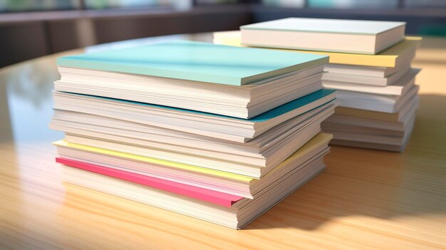 A photo of a stack of clean and unused notepads