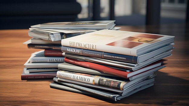 A photo of a stack of investment magazines