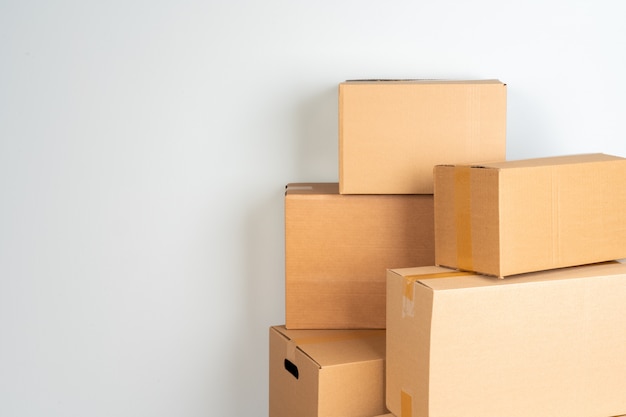  photo of a stack of moving boxes