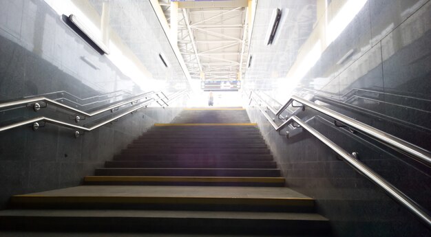 Photo of the staircase in the underground city. photo with copy space